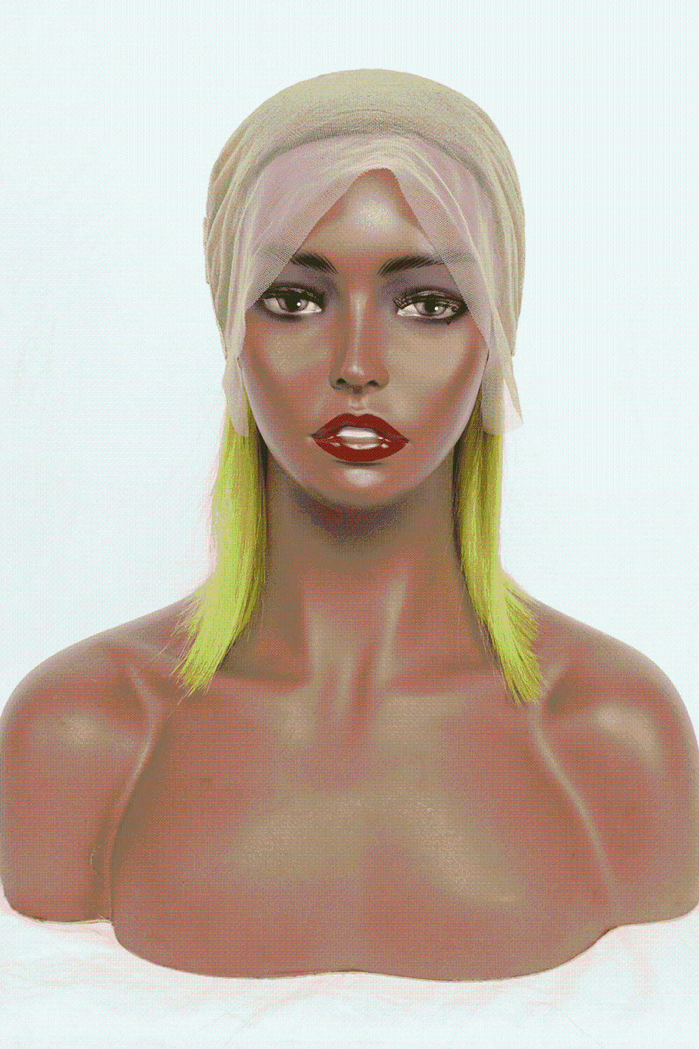 12″ 140g Lace Front Wigs Human Hair in Lime 150% Density