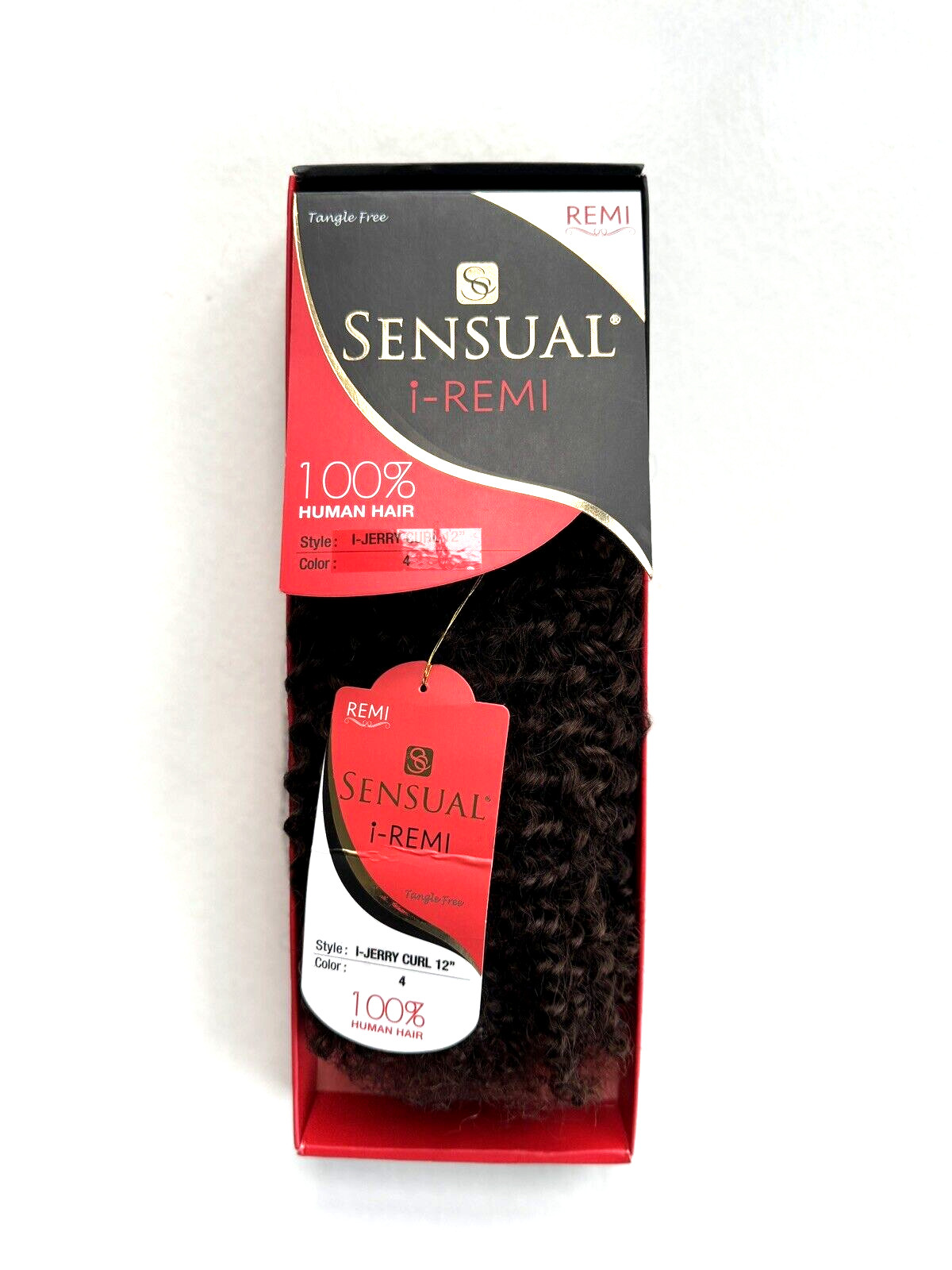 Sensual i-Remi 100% Human Hair Weaving Style: i-Jerry Curl 12″ Color 4
