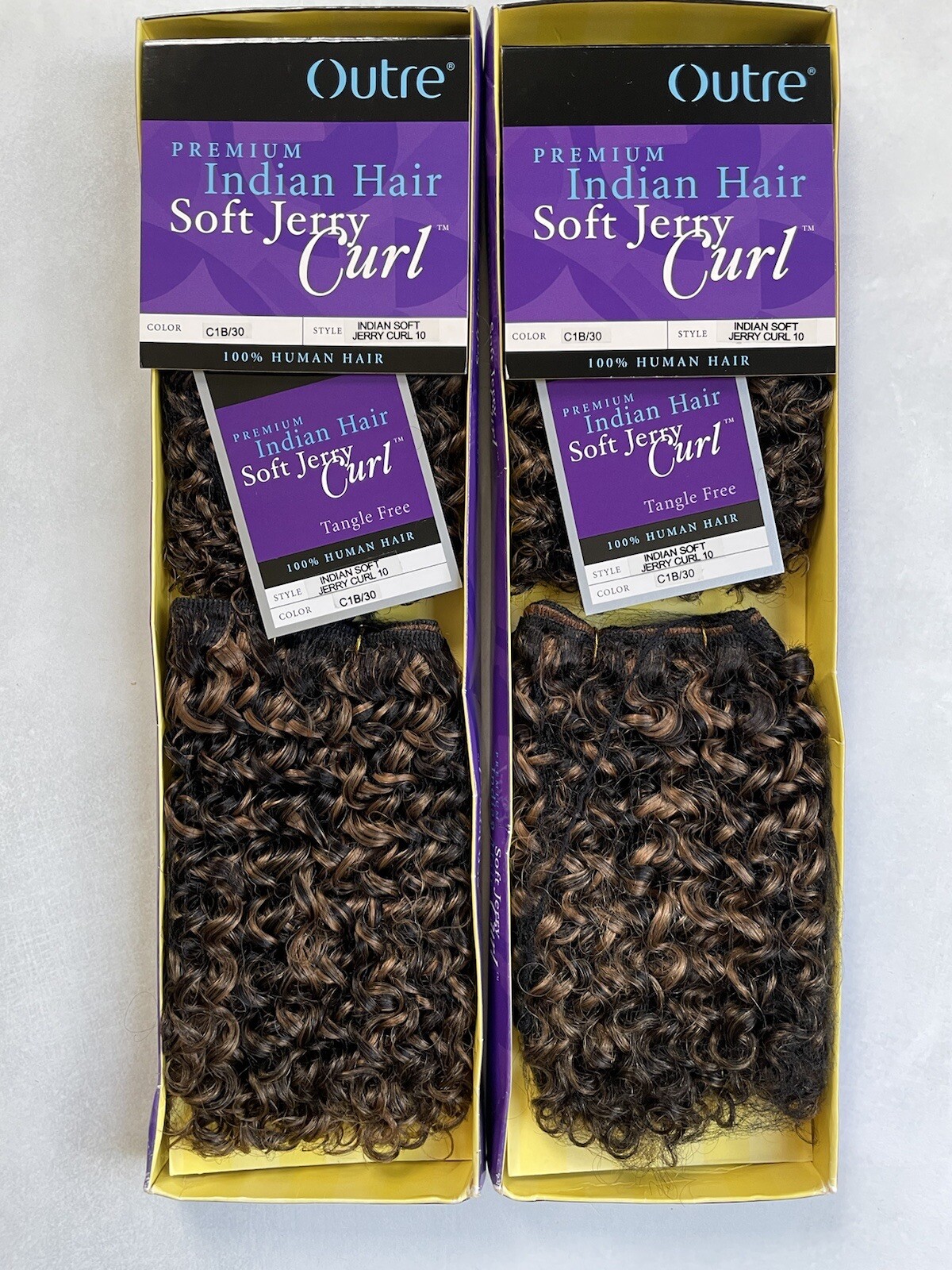 100% Human Hair for Weaving by Outre, Soft Jerry Curl, Premium Indian Hair 1B/30