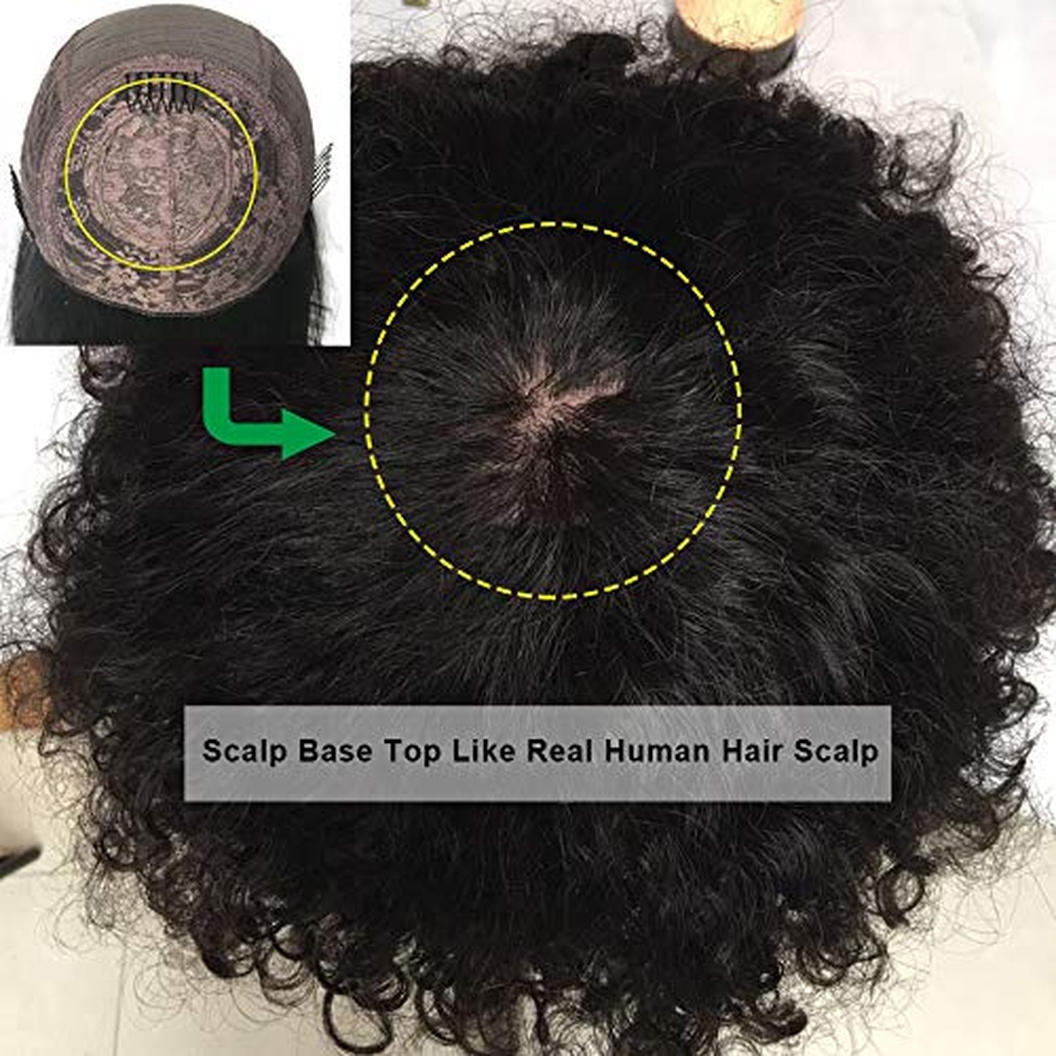 Full 200 Density Afro Kinky Curly Human Hair Wig With Bang Brazilia… Fast Ship