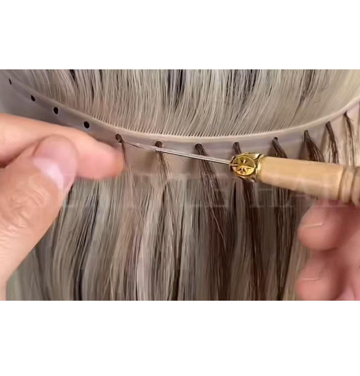 18″22″ Curly Wavy invisible Russian Hole Weft 100% Human Hair Extensions 100g