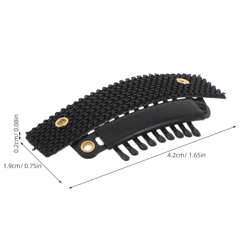 50Pcs Peel and Stick U Shape Snap Wig Clips Durable Plastic Metal Black