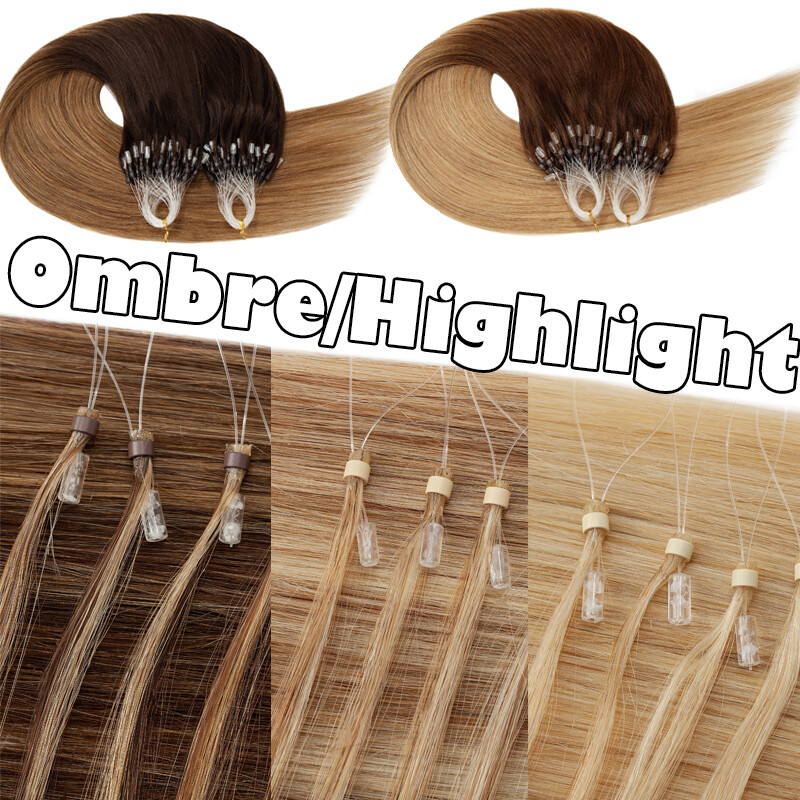 Thick 100G Easy Micro Loop Ring Remy Human Hair Extensions Beads I Tip Brown USA
