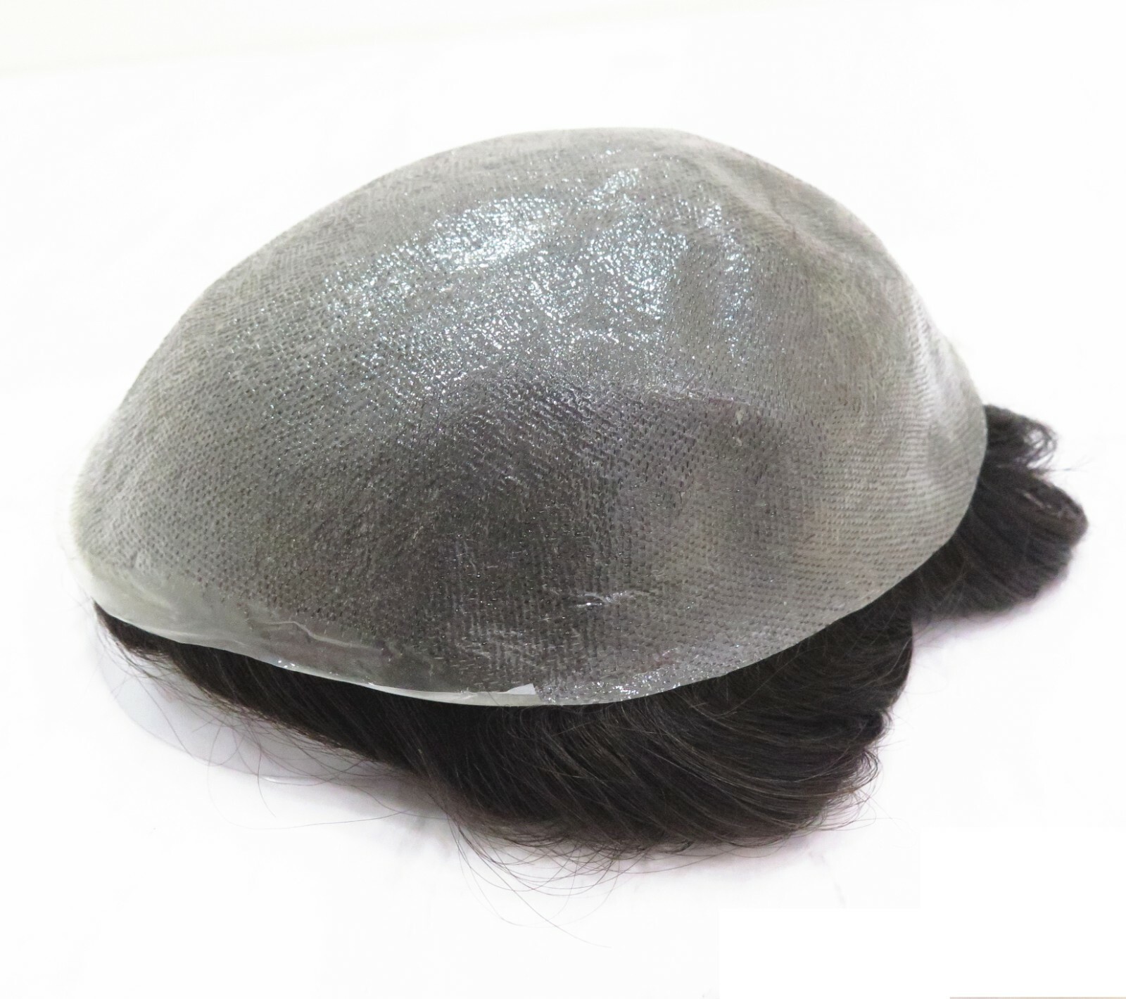 Mens Toupee Human Hair Replacement System Super Thin Skin V-looped Hairpieces #2