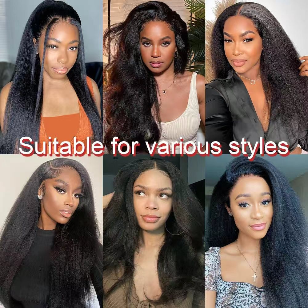 13×4 Natural Color Kinky Straigh 200% Density Transparent Lace Human Hair