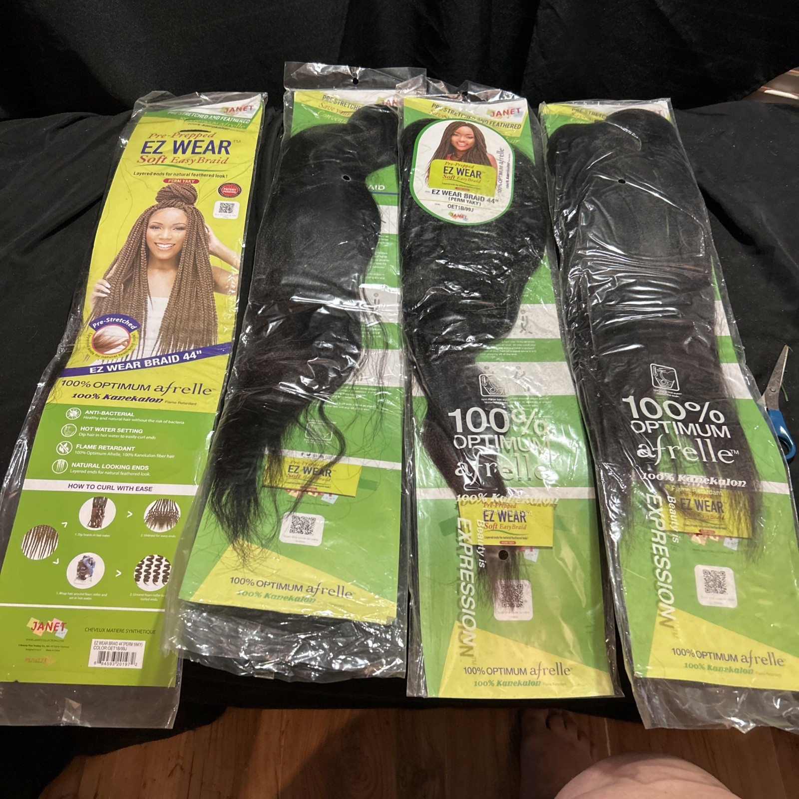 X-Pression Ez Wear Braid Hair 100% Kanekalon 44″ Janet LOT Of 4 NIP