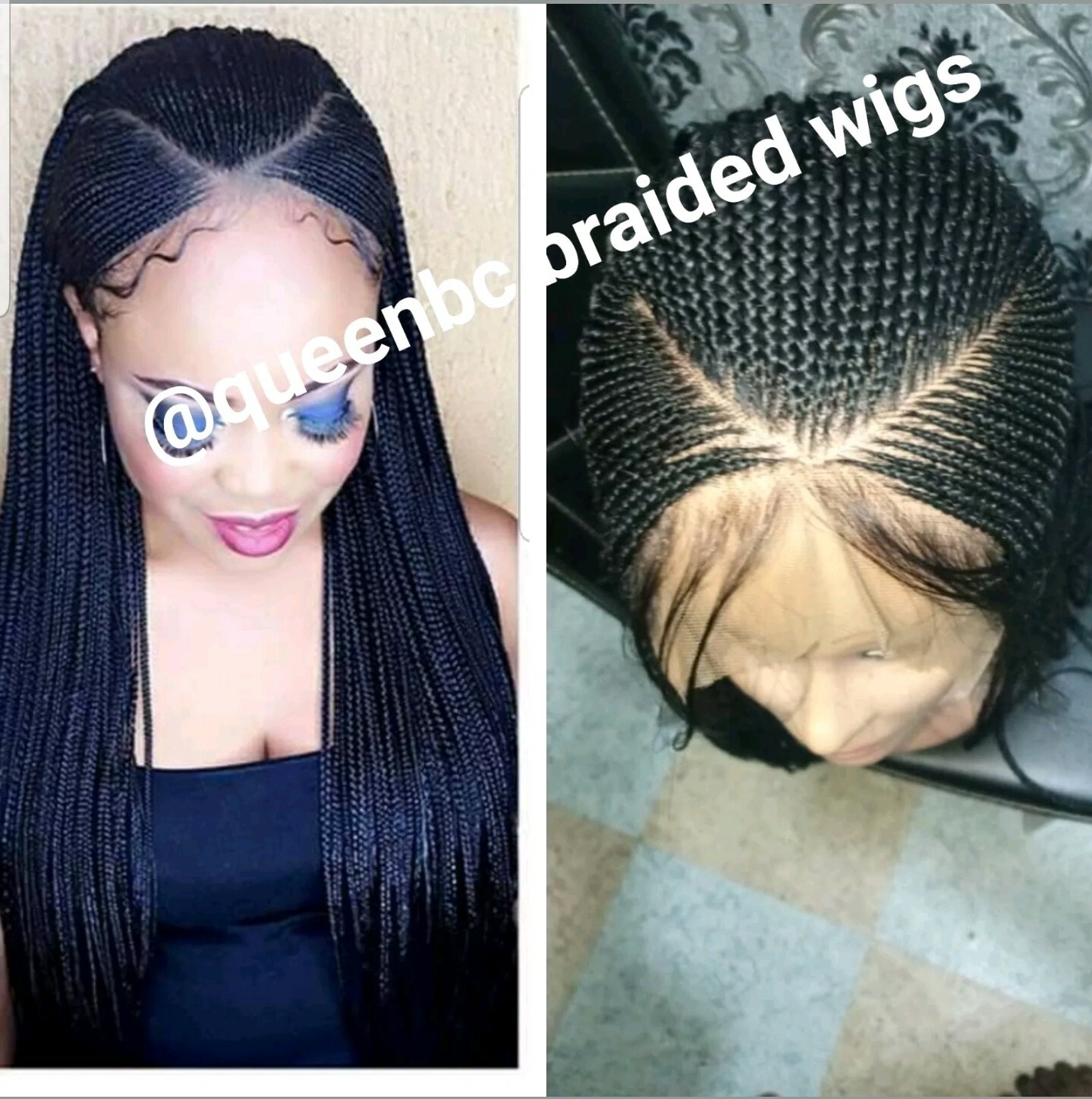 Braided wig: Handmade Braids Cornrows wig,PRE-ORDER ONLY.2-3WEEKS. Location USA