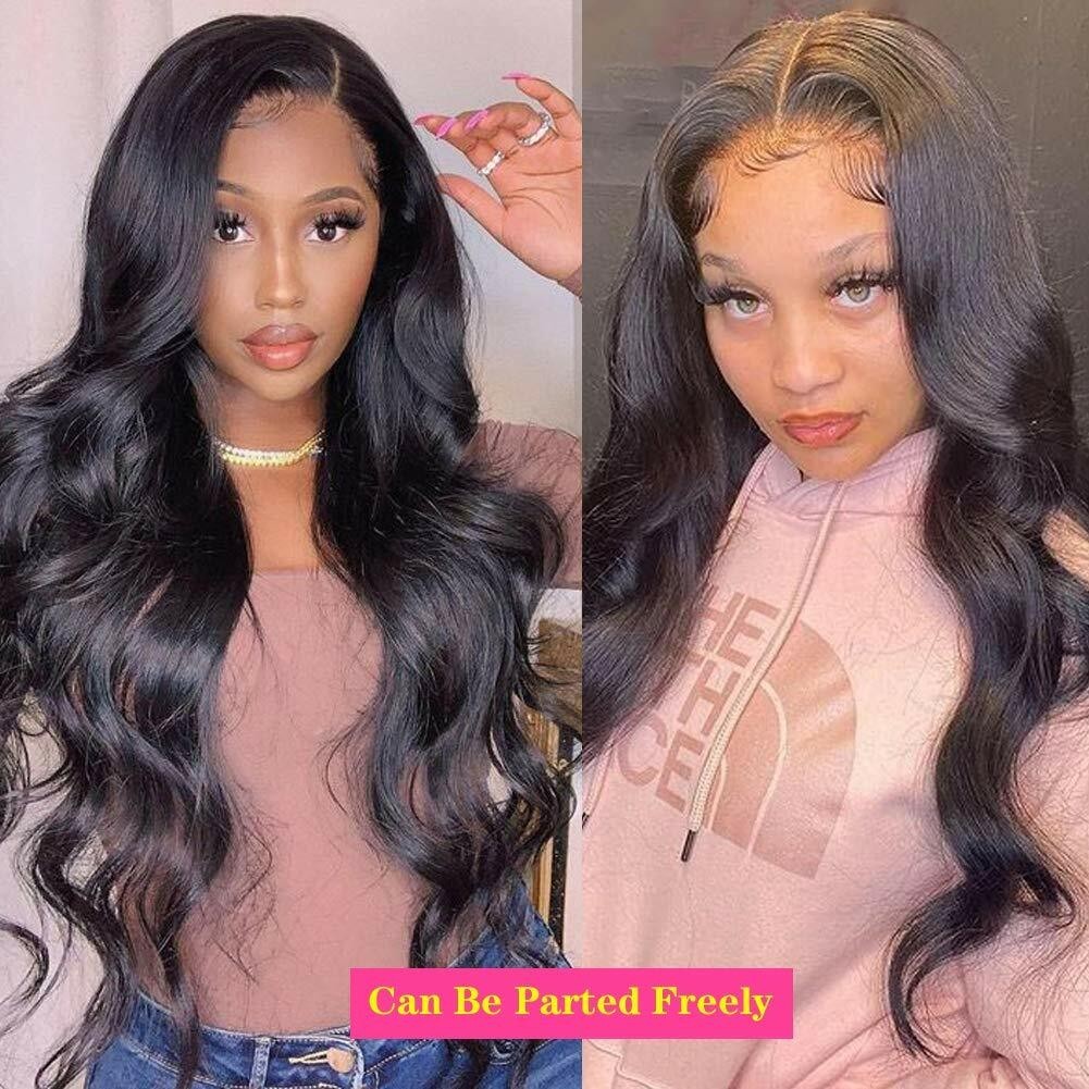 Body Wave Lace Front Wigs Human Hair Bleached Knots Glueless Natural Color