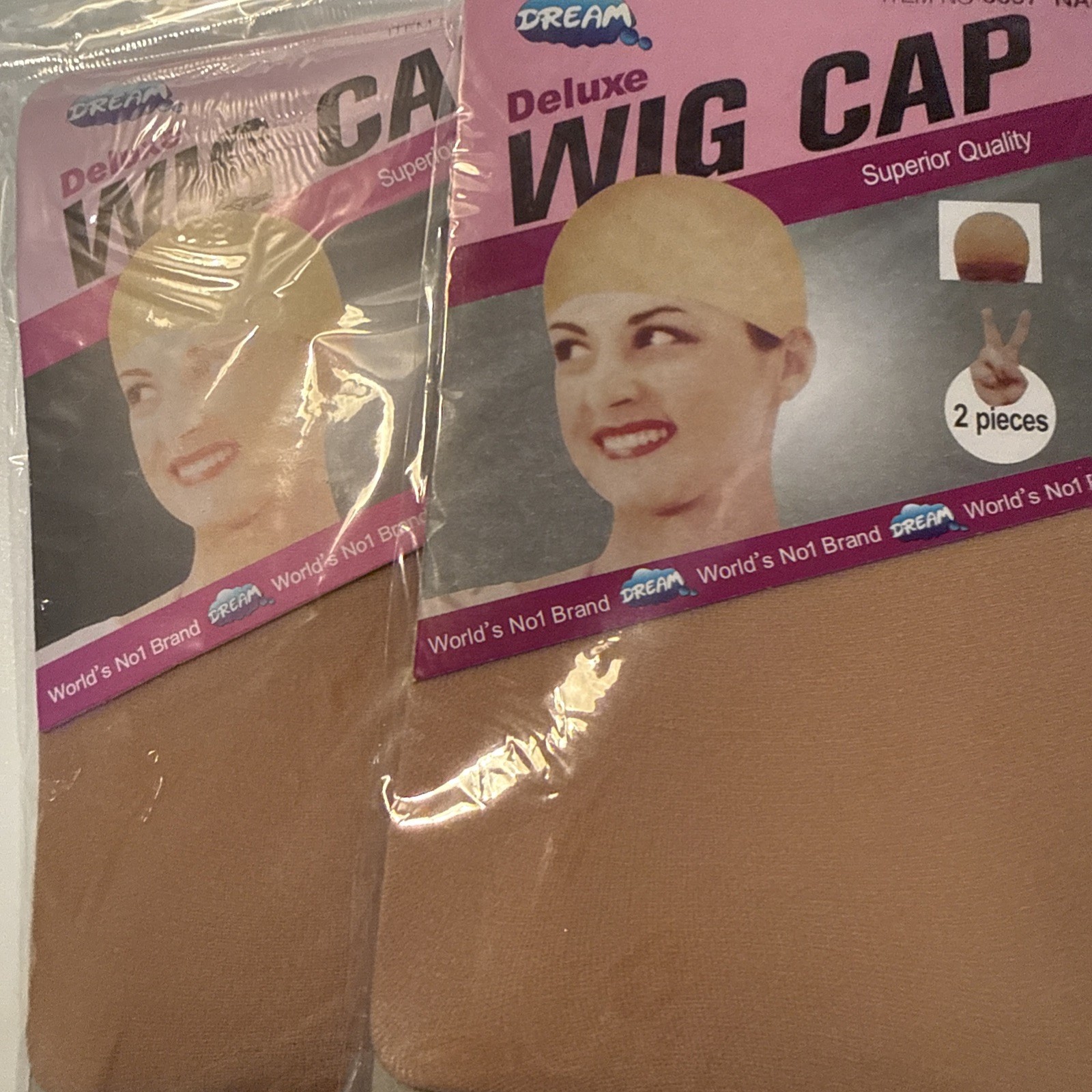12 packs (24pcs) Dream Deluxe Wig Cap Stocking Wig Liner Black Brown Beige ect