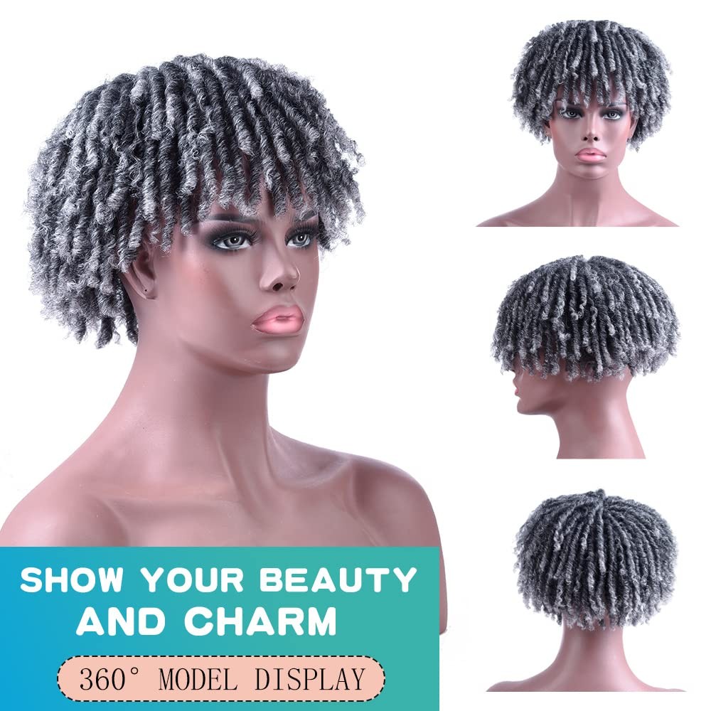 Sun Locs 6 Inch Short Dreadlocks Hair Topper Wig Clips In Faux Locs Braided