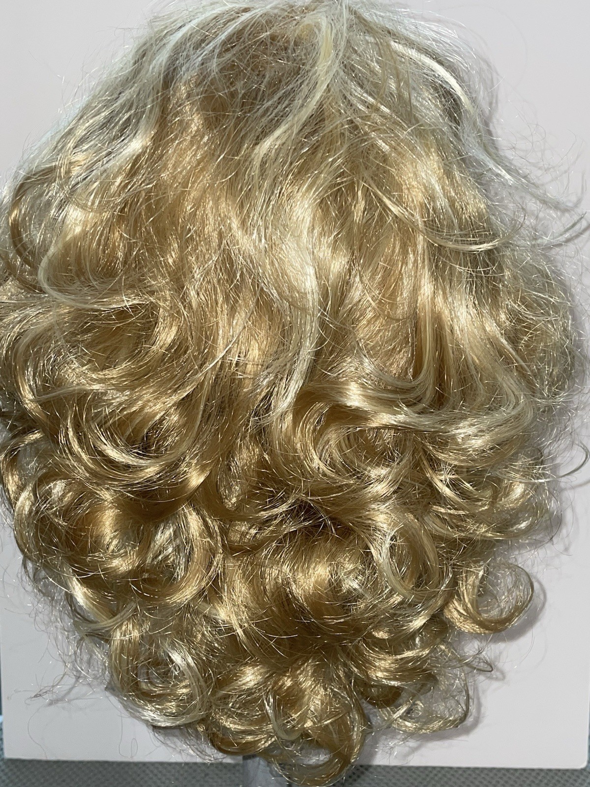 Golden Blonde Curly Wig Classic Cap Medium Length Big Voluminous Spiral Curls