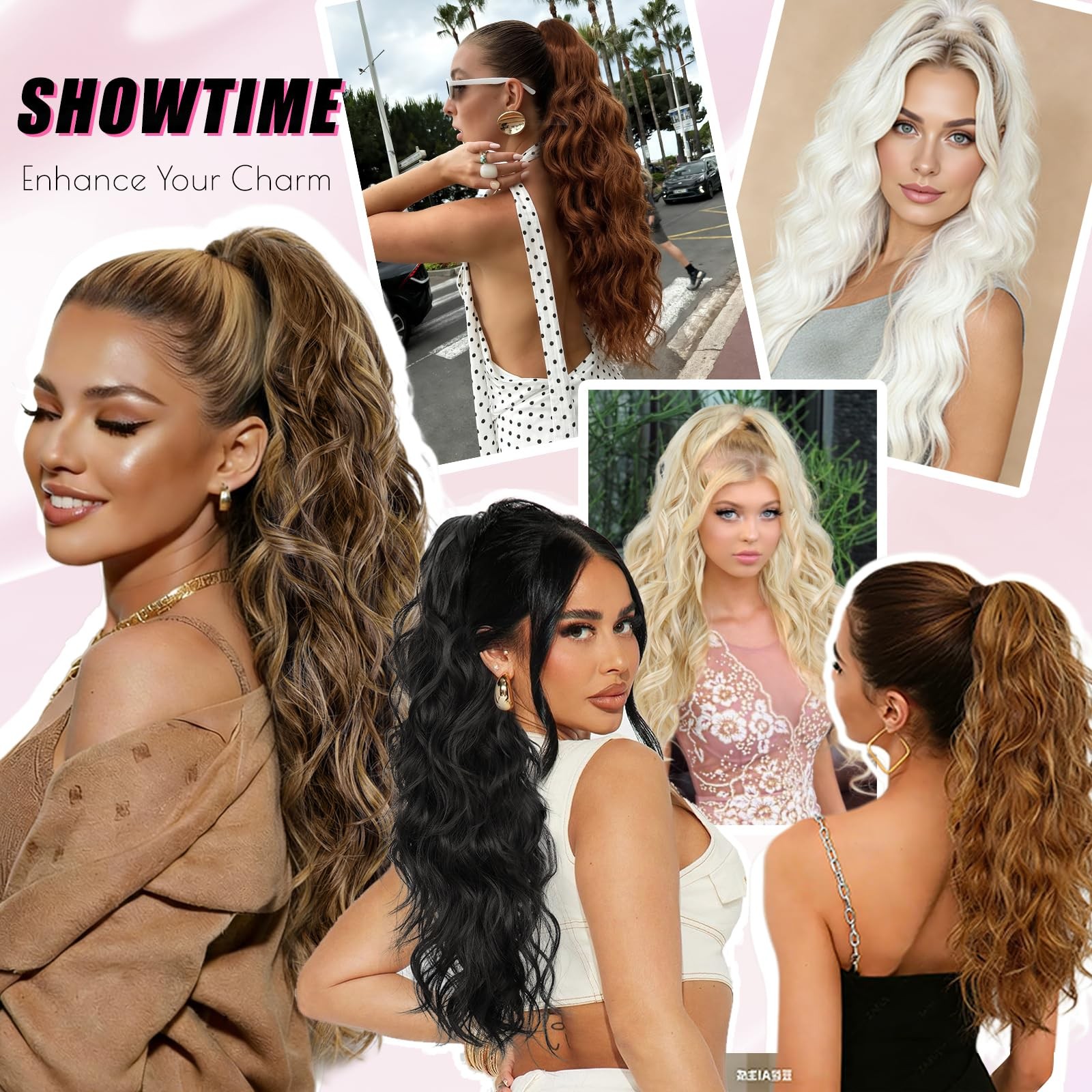 Ponytail Extension 26 Inch Wavy 200g Claw Clip Black – Easy to Wear Daily