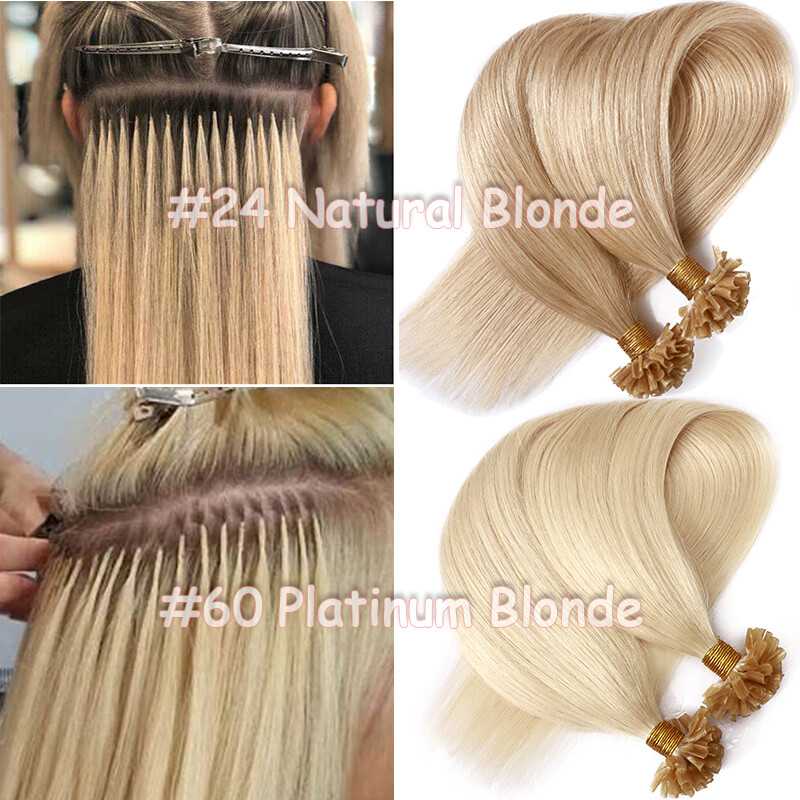 Nail U Tip Hair Extensions Real Remy Human Hair Thick 1g/s Glue Fusion Keratin