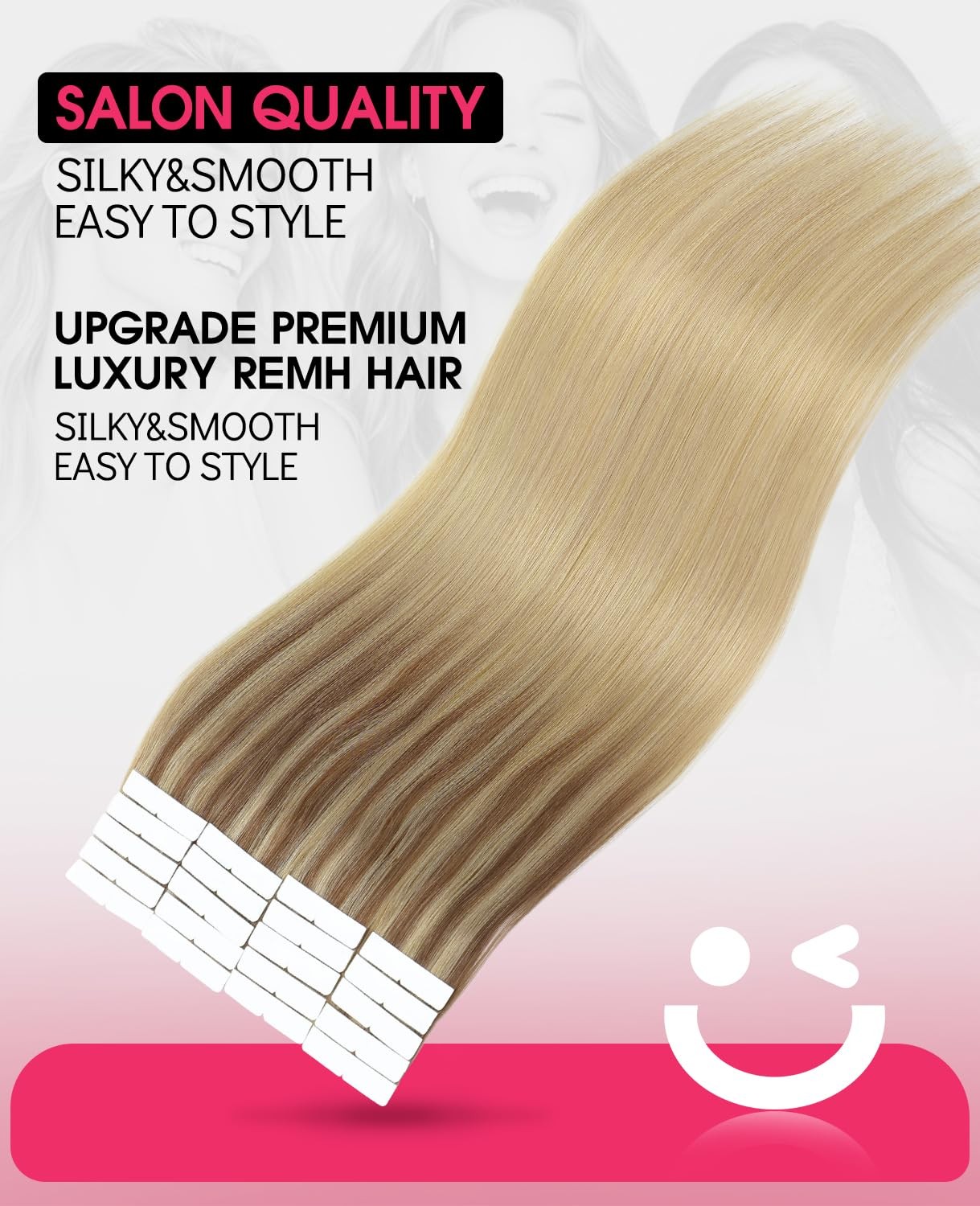 Youngsmile Injection Tape In Hair Extensions Human Hair Balayage 10/27/27