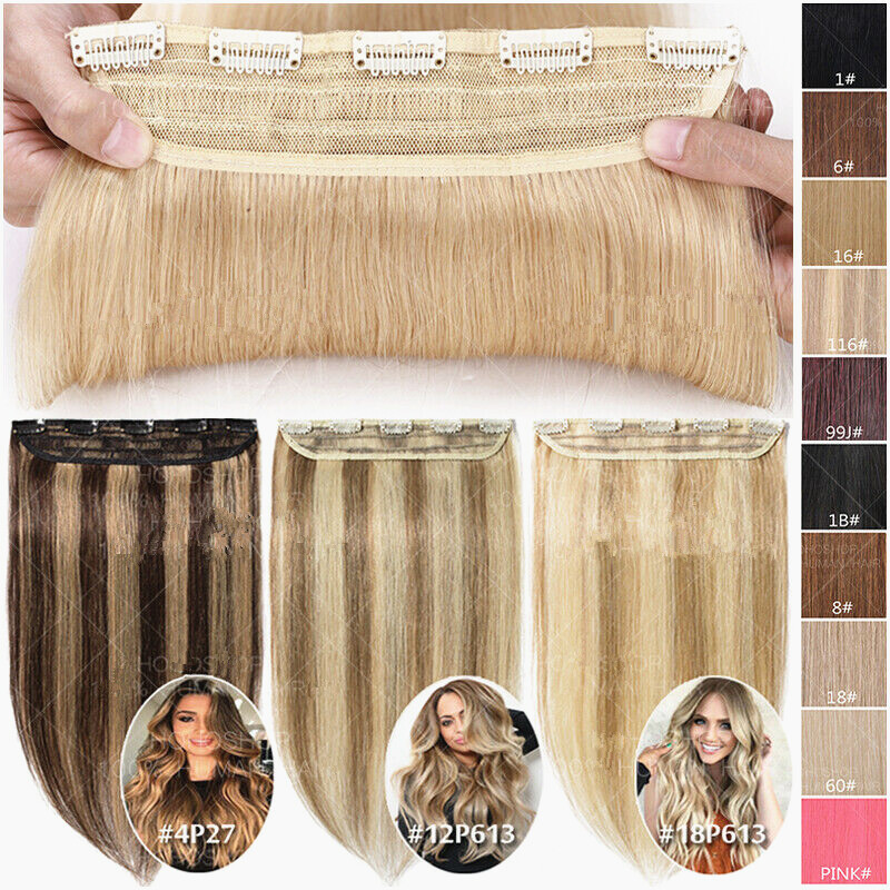 12-32inch 100g Remy Clip In Human Hair Extensions 3/4 Full Head Weft Custom Made