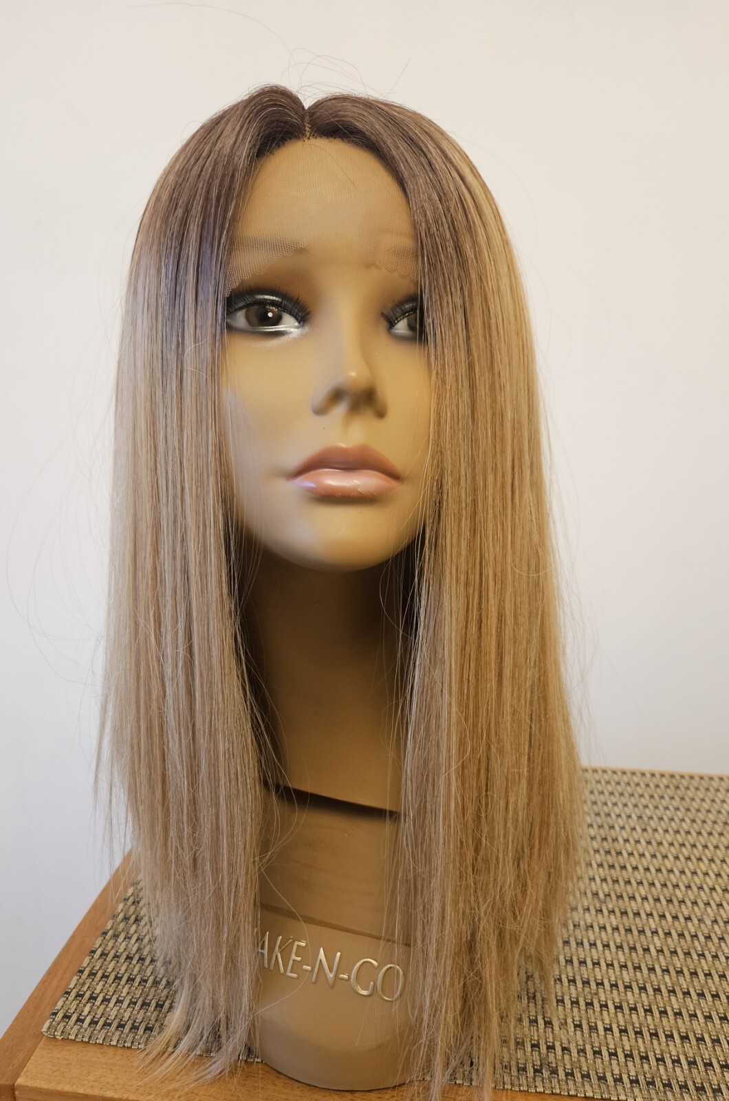 NEW Amazing Full Lace Front OMBRE Medium BLONDE WIG Straight Hair