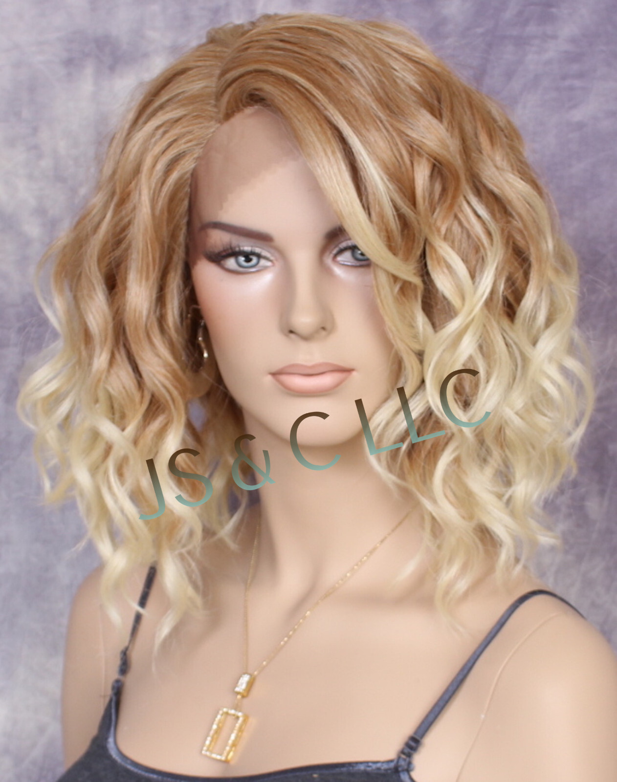 Human Hair blend Heat OK Full Lace Front Wig Blonde mix Super Natural ppq 27-613