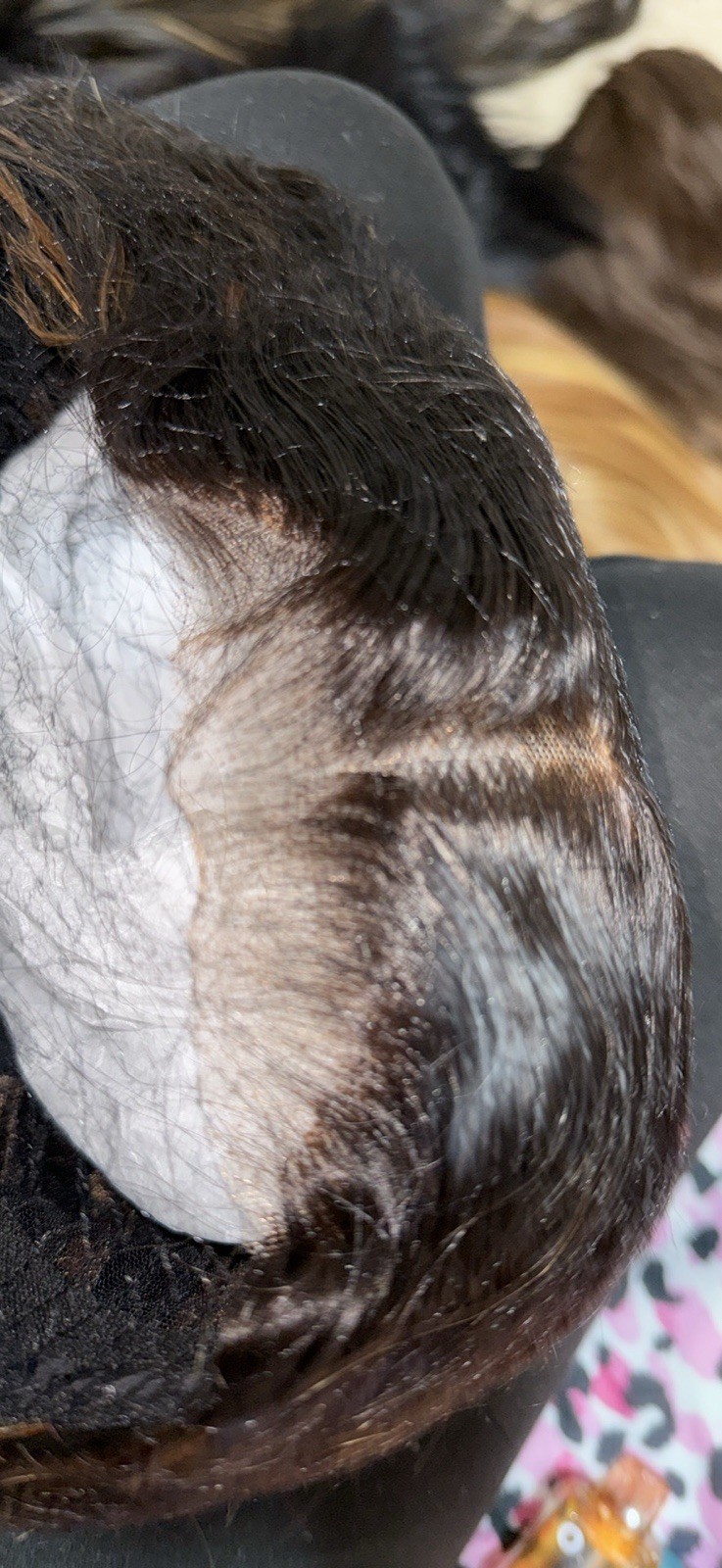 Human Hair Lace Front Wig Body Wave Dark/Light Brown Highlights Free-Part