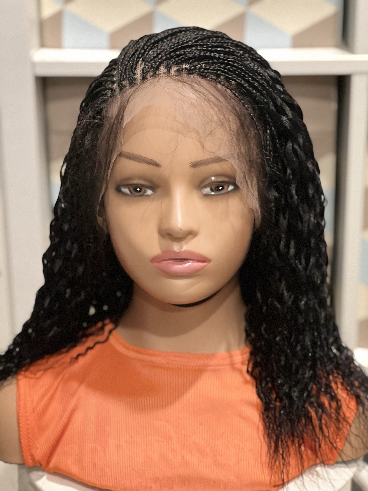 Braided wig: beautiful Handmade braided wig, water wave made on a full lacewig.