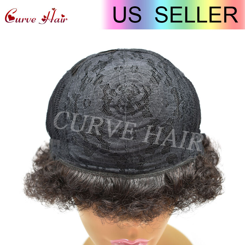 Short Afro Wig Human Hair Afro Kinky Curly Wig for Black Women Natural Brazilian