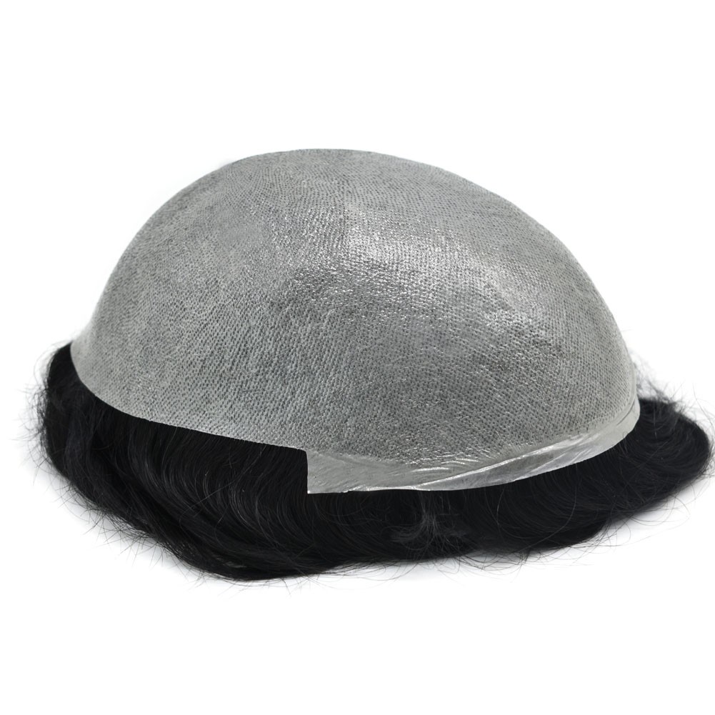 Mens Toupee Wig Thin Skin V-Loop Men Hairpiece Replacement System Units