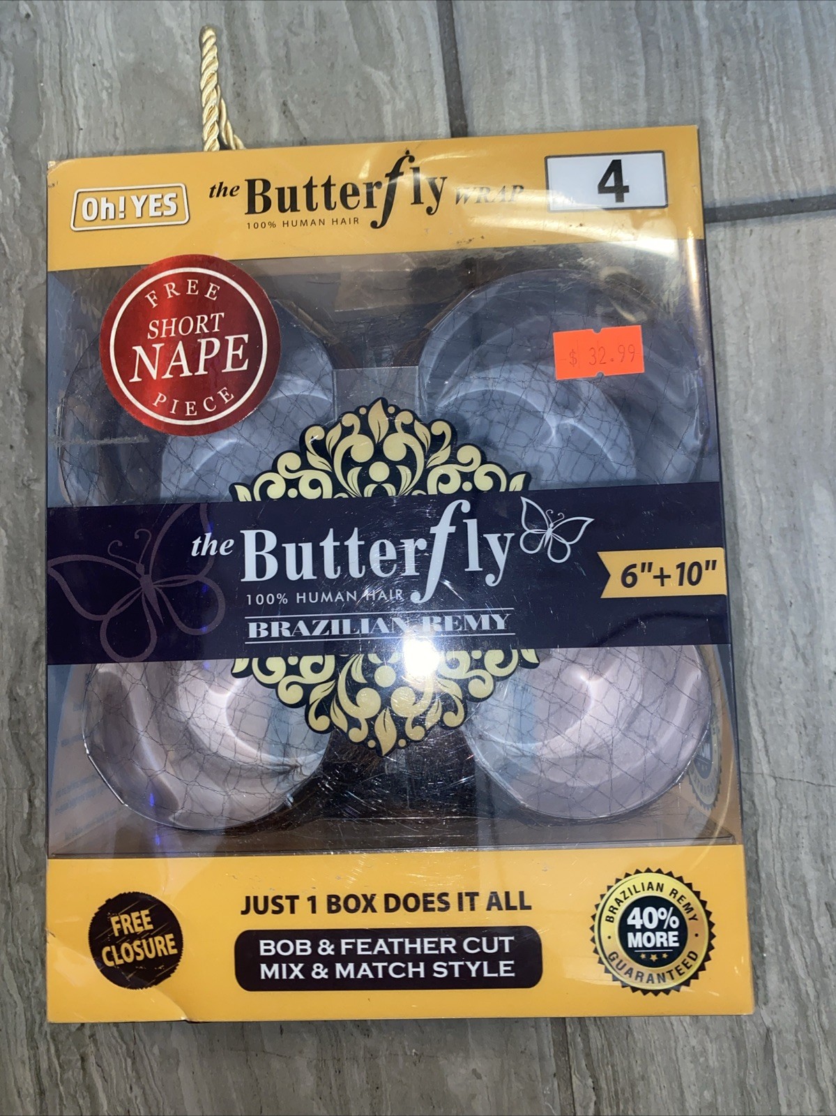 Oh! Yes 100% Human Hair-The Butterfly Wrap 6”10”+free closure 4