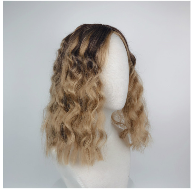 Wig woman Europe and the United States fashion black gradient brown long hair co