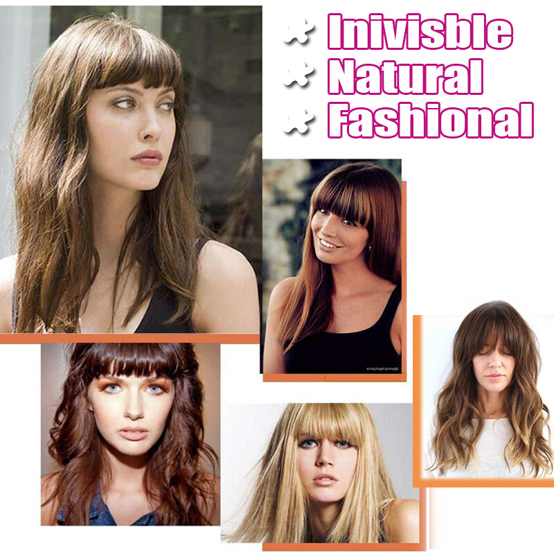 SALE Fringe Bangs Clip In 100% Remy Human Hair Extensions Middle Part Hairpieces
