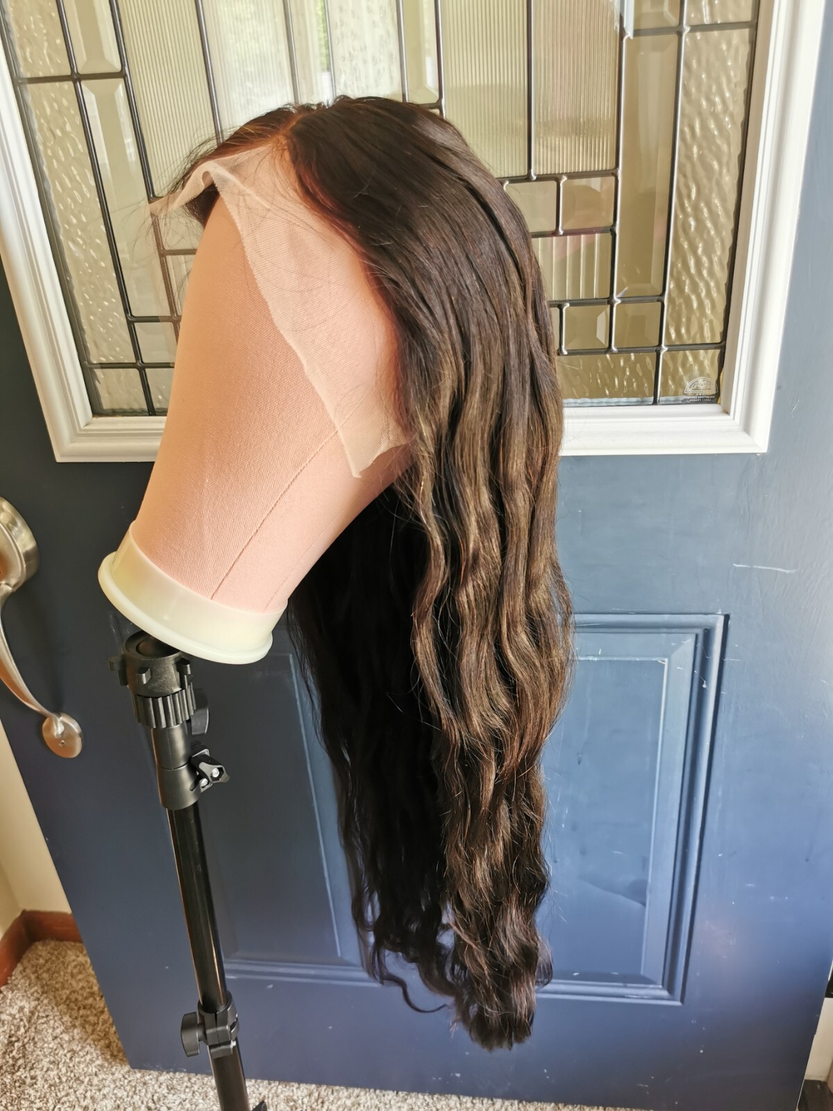 Ready To Go Bleached Knots High Quality Sexy 30” Human Hair Front Lace Wig 1B