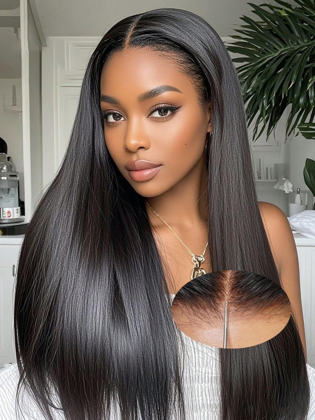 24 Inch 200% Density HD Lace Glueless Wig, Pre Plucked & Bleached, Straight Clos