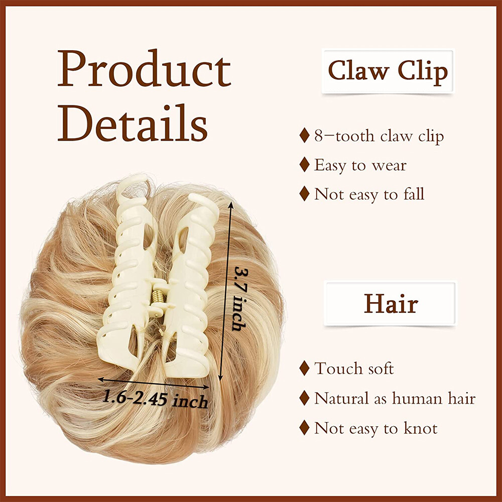 6in Fluffy Claw on Ponytail Clip in Pony Tail Hair Extensions Messy Bun Ponytail