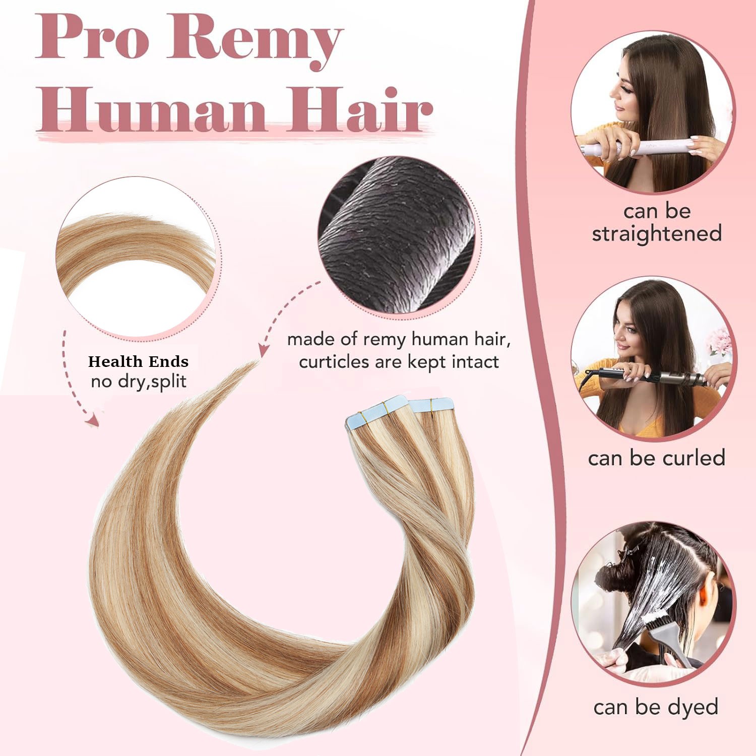 Thick 10/20PCS Tape In Remy Human Hair Extensions Skin Weft FULL HEAD X‘mas Gift