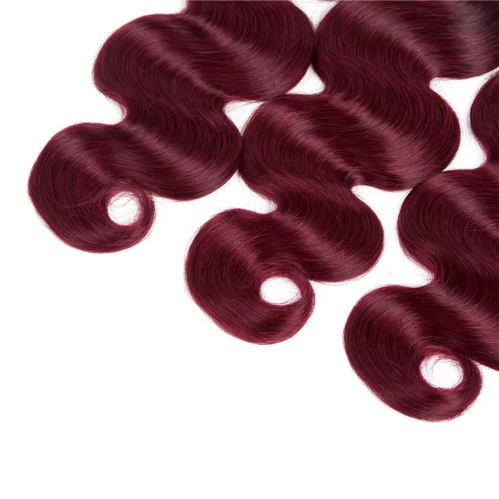 Niciitysi 1B99J Bundles Human Hair Ombre Body Wave Bundles 16 18 20 Inch