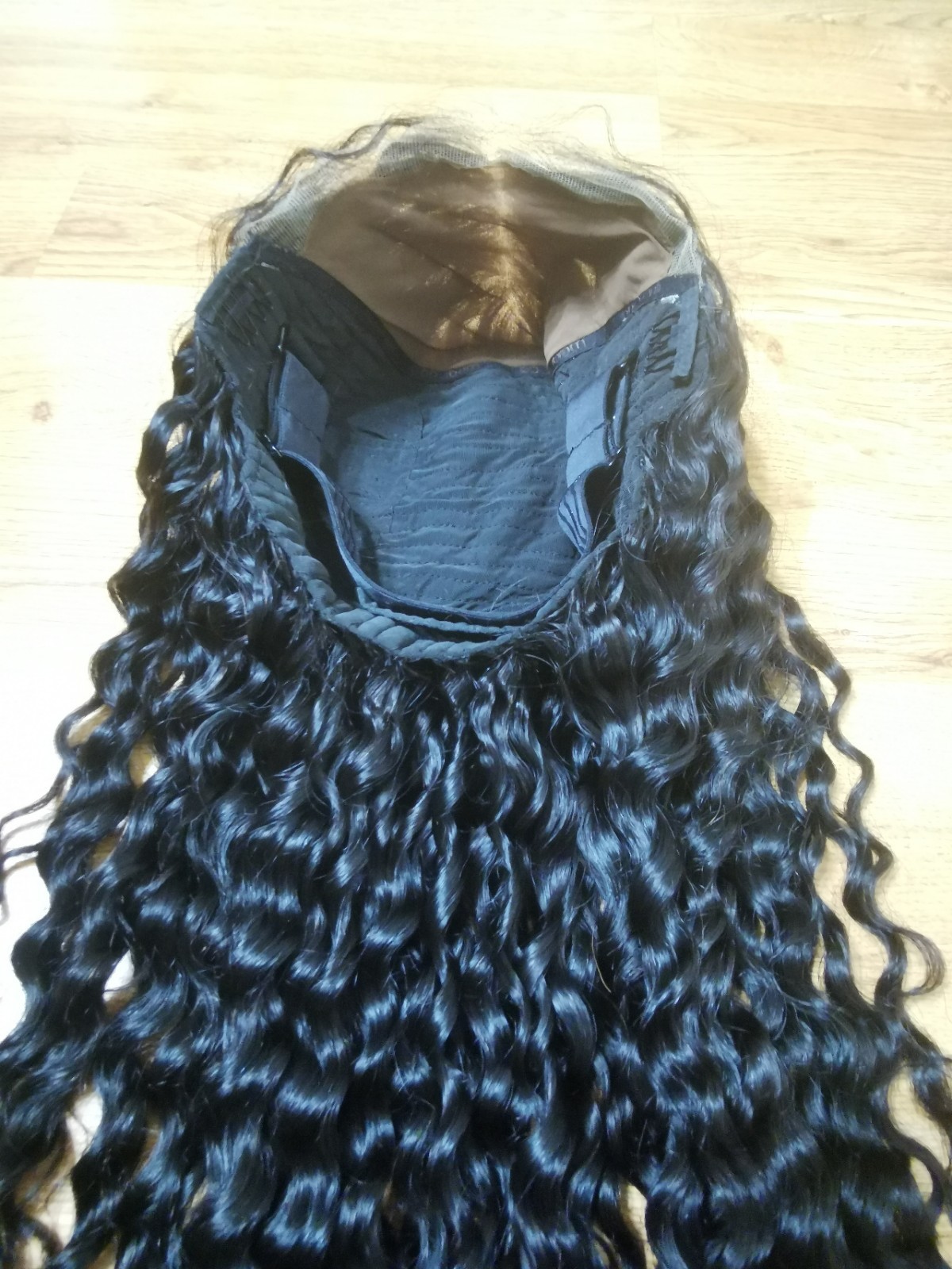 Custom High Quality Sexy Deep Curly 26” Virgin Human Hair Wig 1B