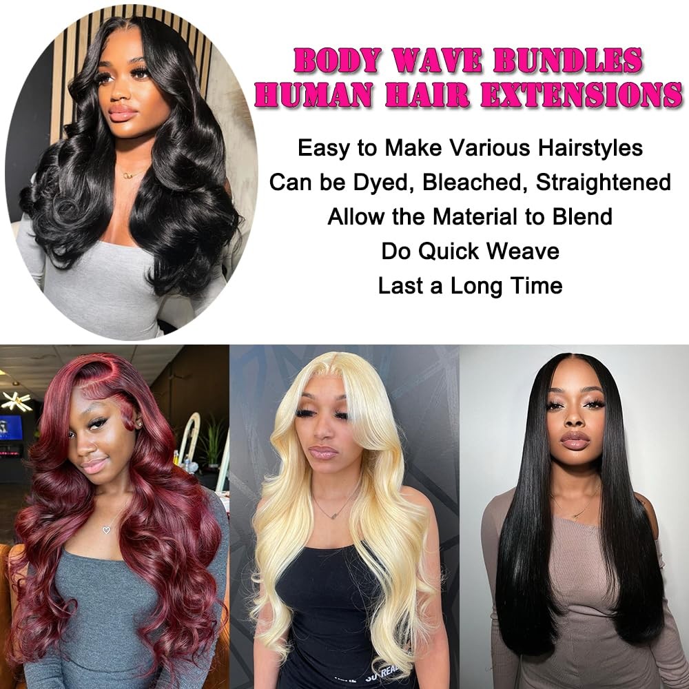 12A Human Hair Bundles 100g Body Wave Bundles Human Hair Extensions 24 Inch Braz