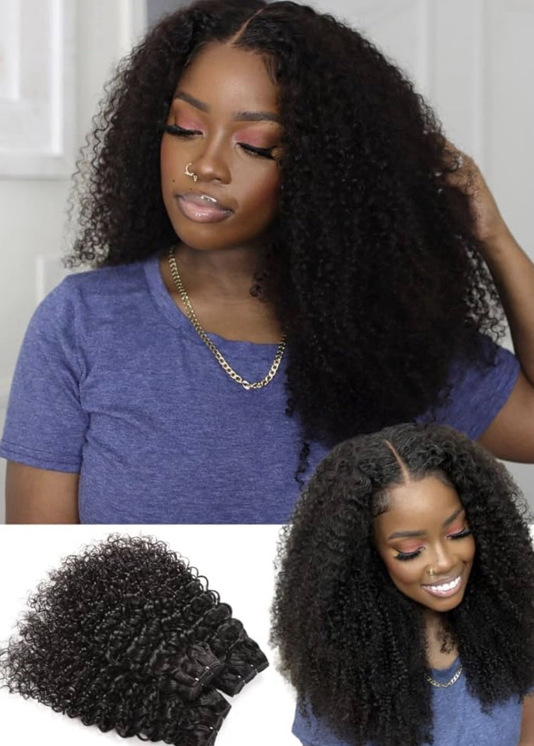 Kinky Curly Bundle 100% Human Hair 14 16 18 Inch 15A Raw Unprocessed Virgin Hair