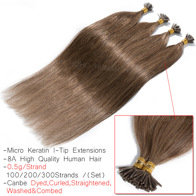 I Tip Stick Pre-bonded Keratin 100% Remy Human Hair Extensions 200 Strands THICK