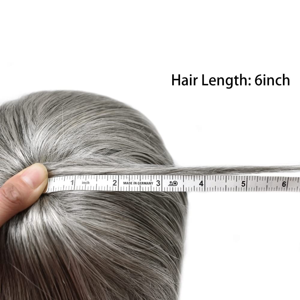 Toupee for Men Hair Replcement System Mens Toupee Full Poly Thin Skin Human Hair