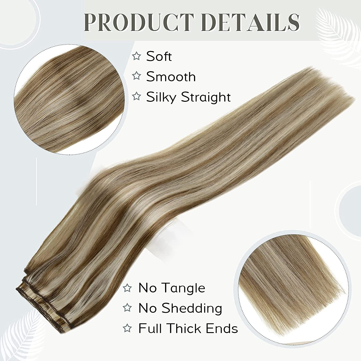 Weft Sew In Remy Human Hair Extensions Double Weave Hair Bundle Full Head Thick