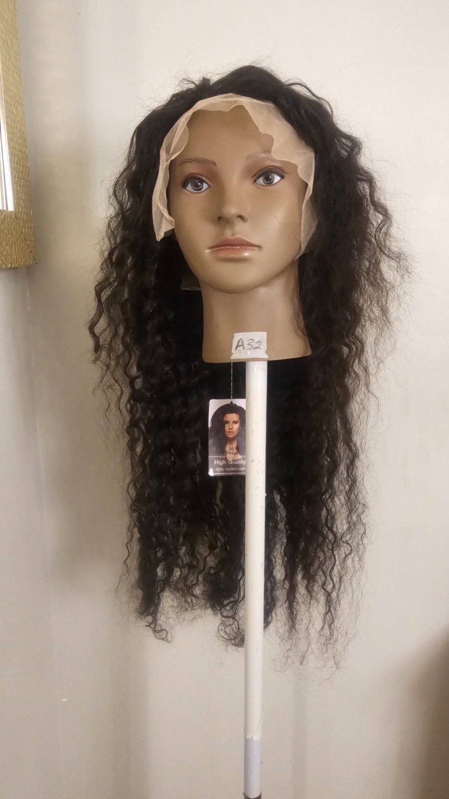 High Quality regular 24 ” waterwave 100% Virgin Human Hair Lace front Wig. 13×6