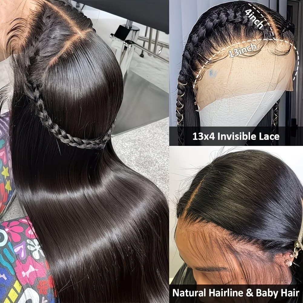 Sifulan Straight Lace Front Wigs Human Hair 13X4 Hd Transparent Lace Front Wig