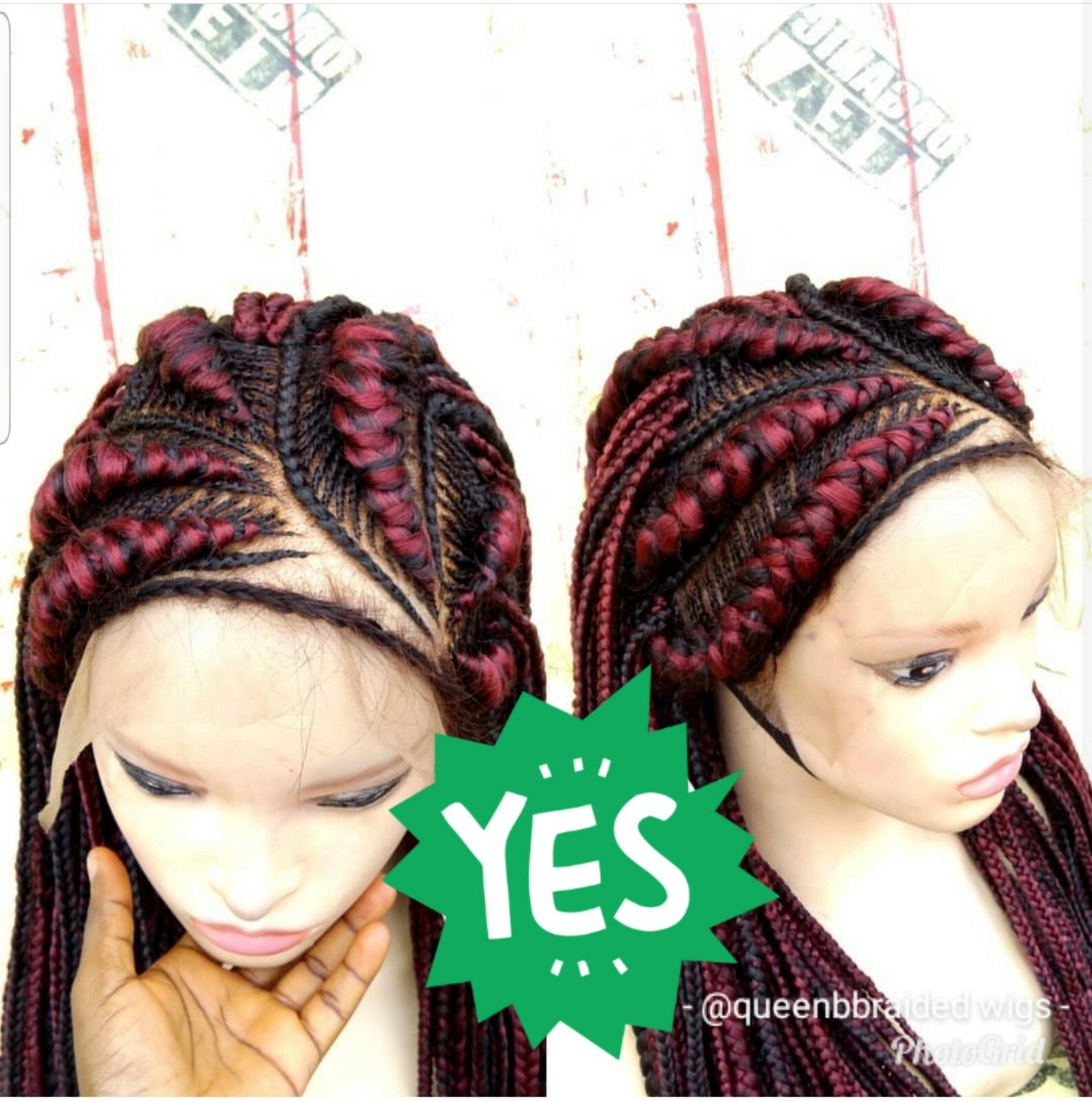 Braided wig:Handmade Braids Cornrow wig,PRE-ORDER ONLY.2-3WEEKS. Loc USA