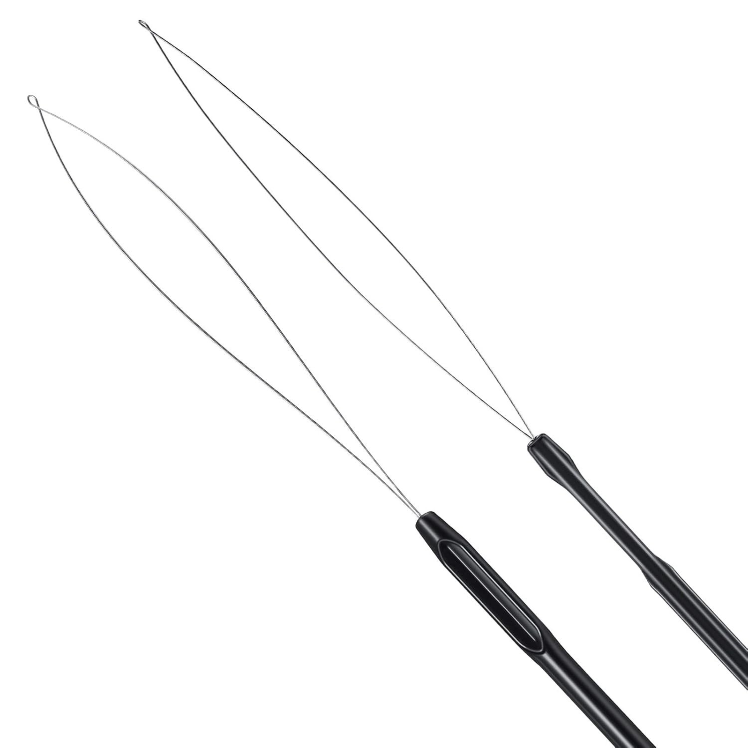 High-Quality Black Hair Extension Loop Tool with Metal Needle and Plastic Handle