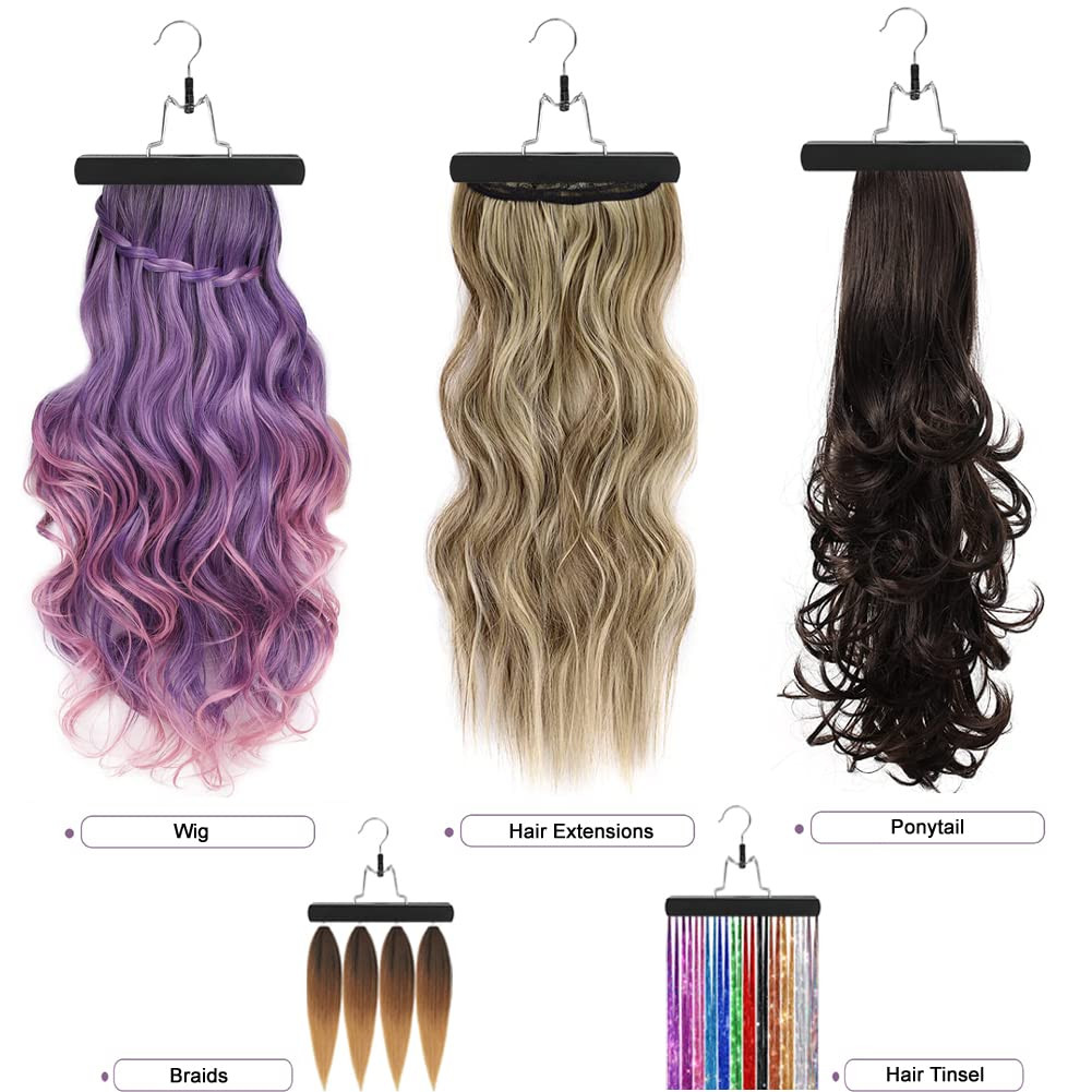 Hair Extension Holder, Extra Long Wig Storage Bag with Hanger for Multiple Wigs