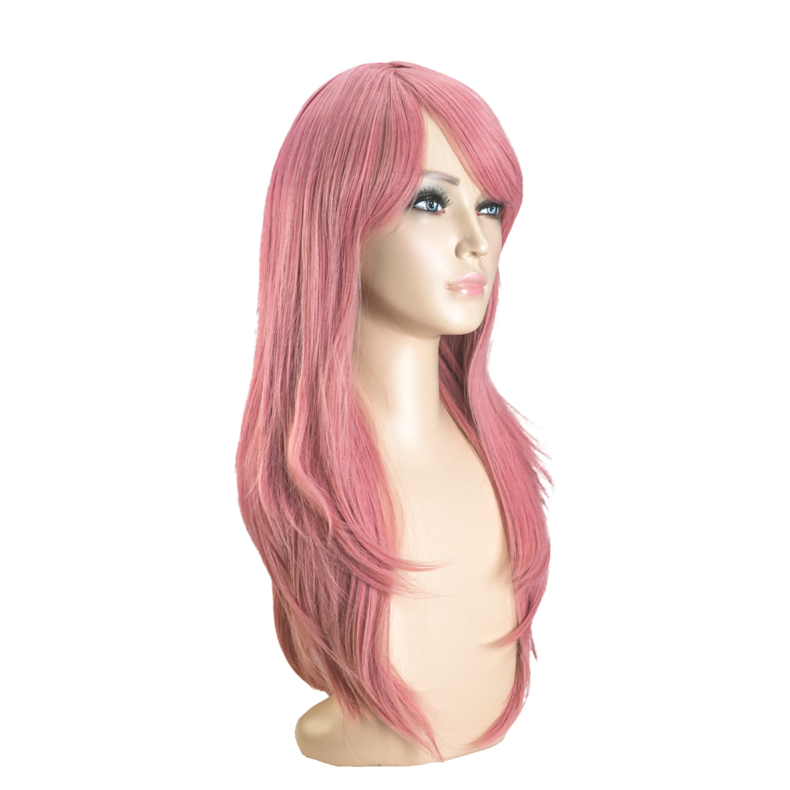 OneDor 20 Inch Full Head Straight Kanekalon Hair Wig (Pink)