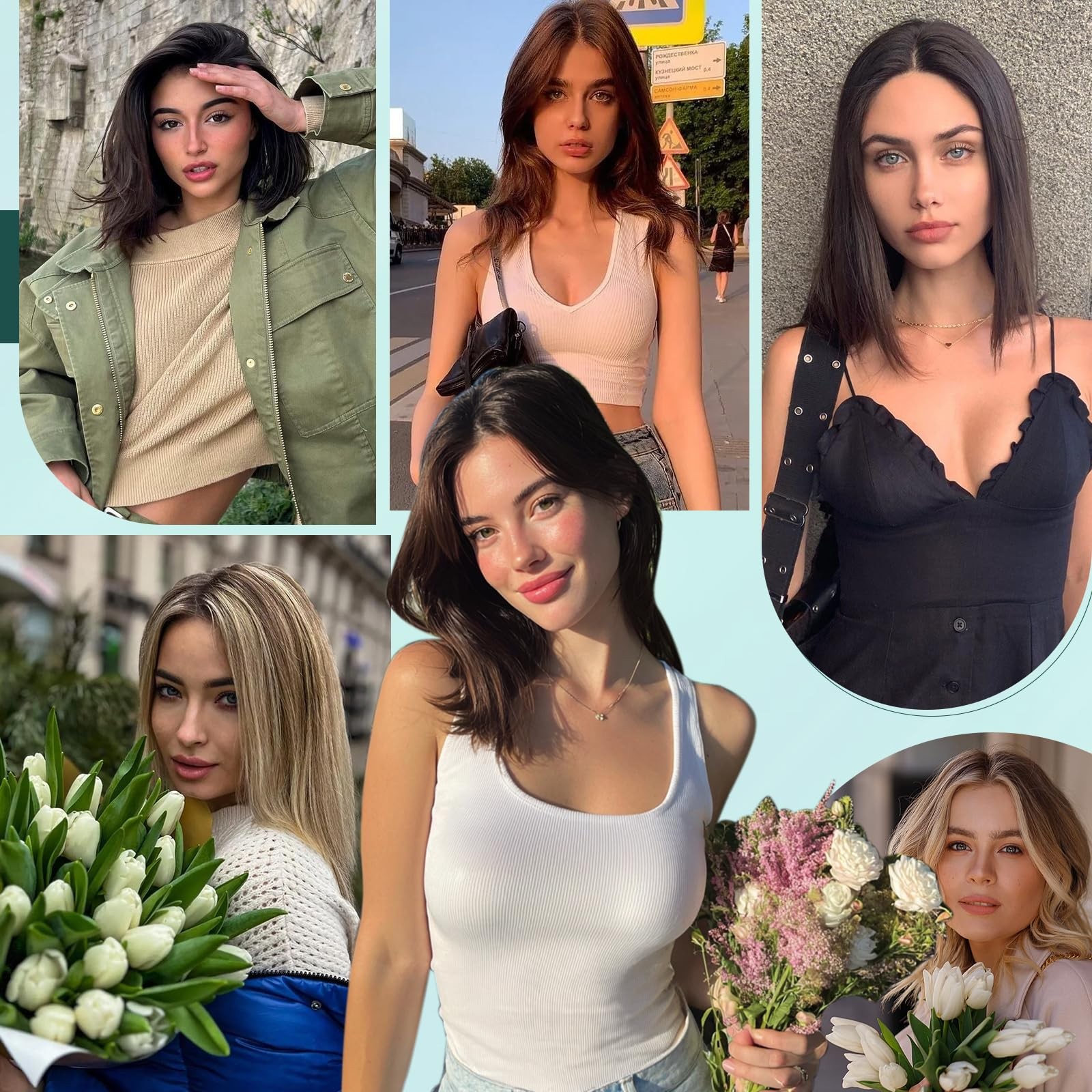 Benehair 6 Pcs Clip In Short Hair Extensions 100 Real Human Hair For Women