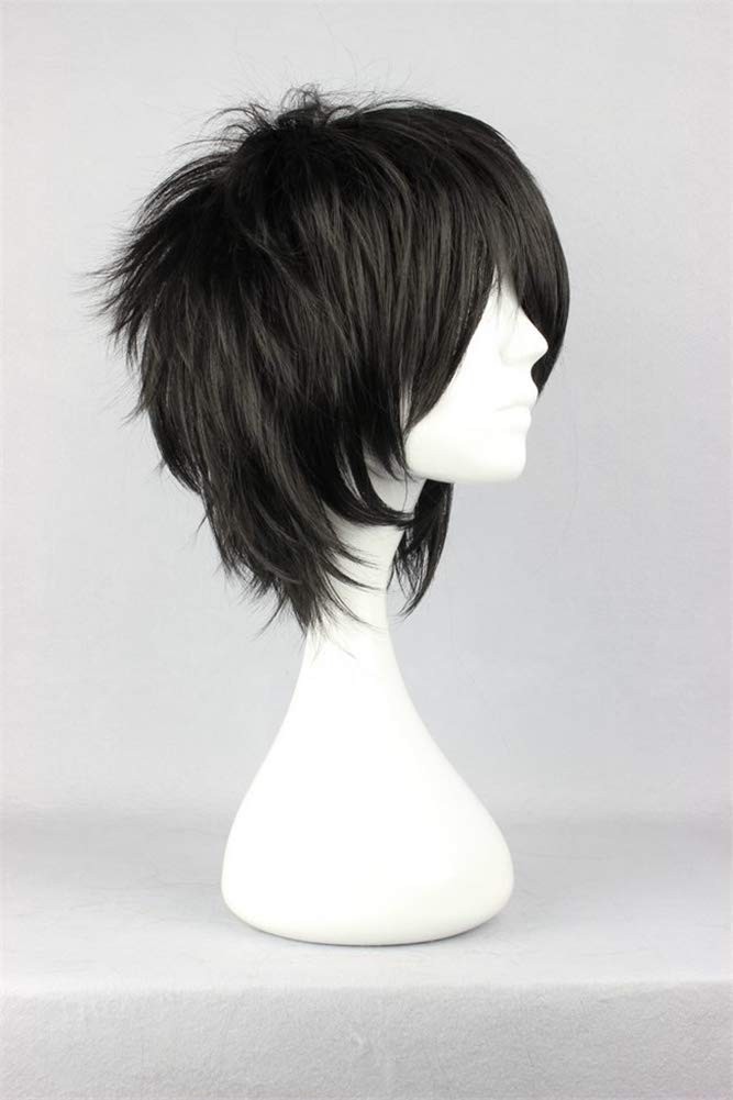 COSPLAZA Cosplay Wig Short Spiky Black Heat Resistant Synthetic Hair