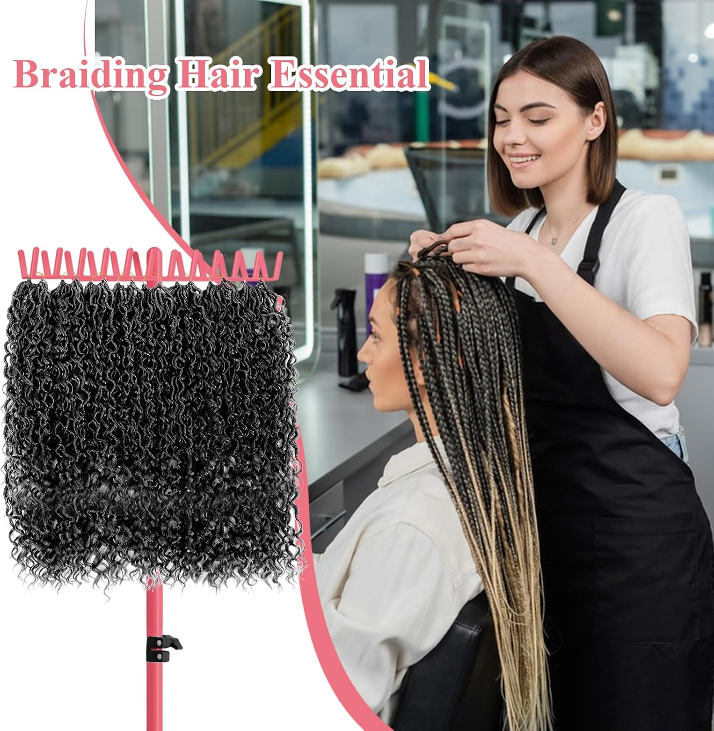 144 Peg Braiding Hair Rack Stand Adjustable Double Sided Hair Extension Holder