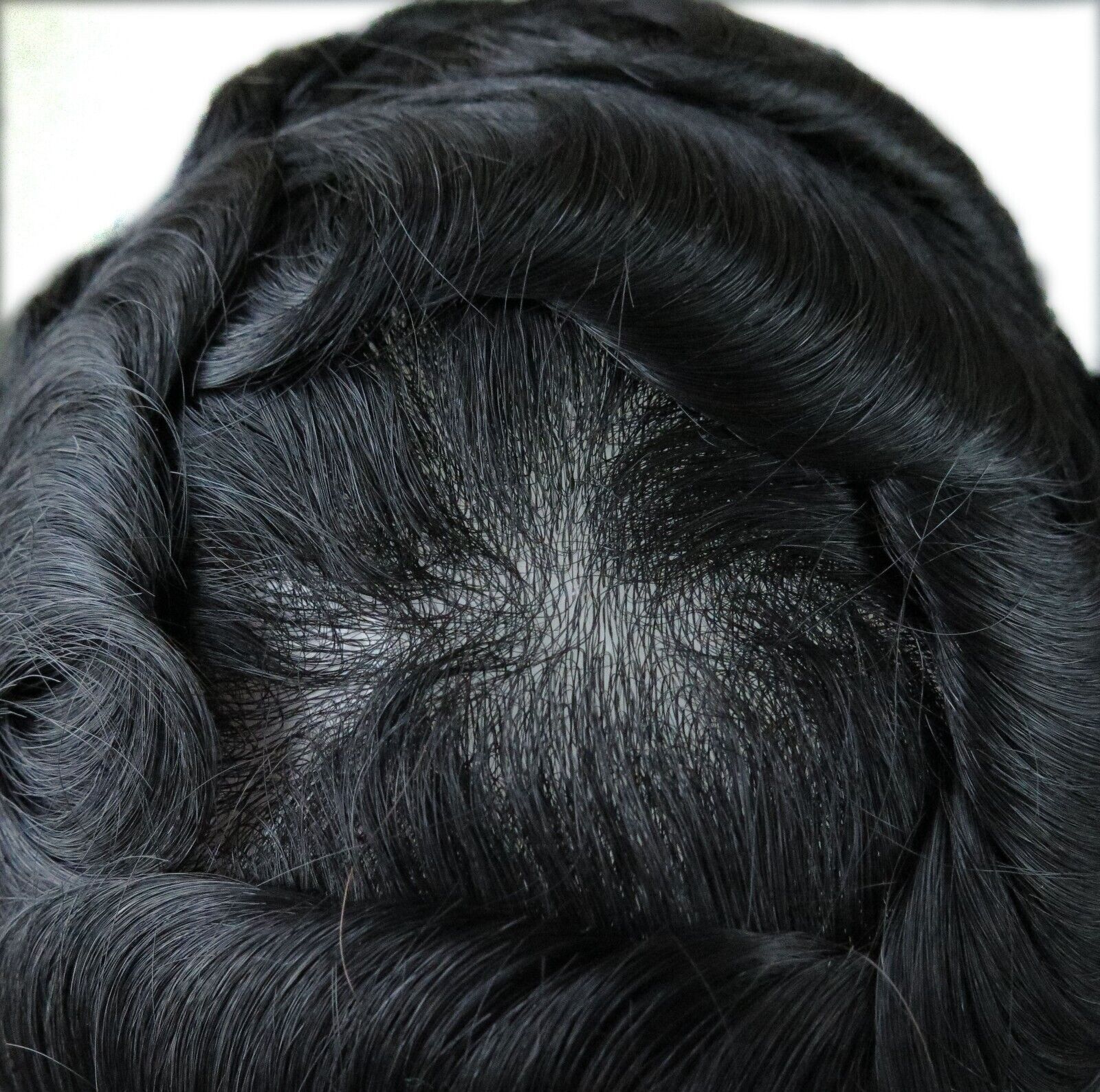 Toupee For Men Human Super Thin Skin V Looped Men Hairpieces Wig Black Colored