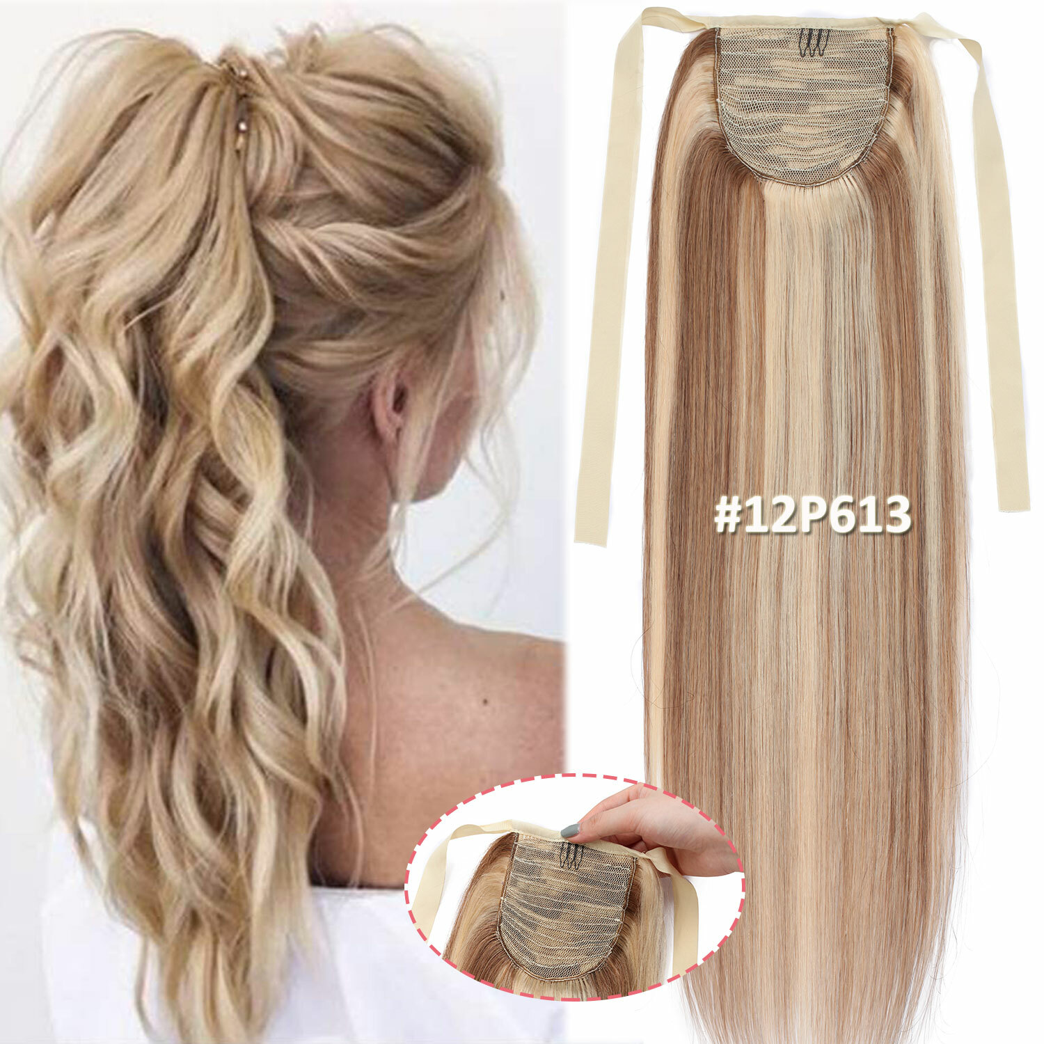 US Brazilian 100% Real Remy Human Hair Claw In On Ponytail Extensions Thick 120G